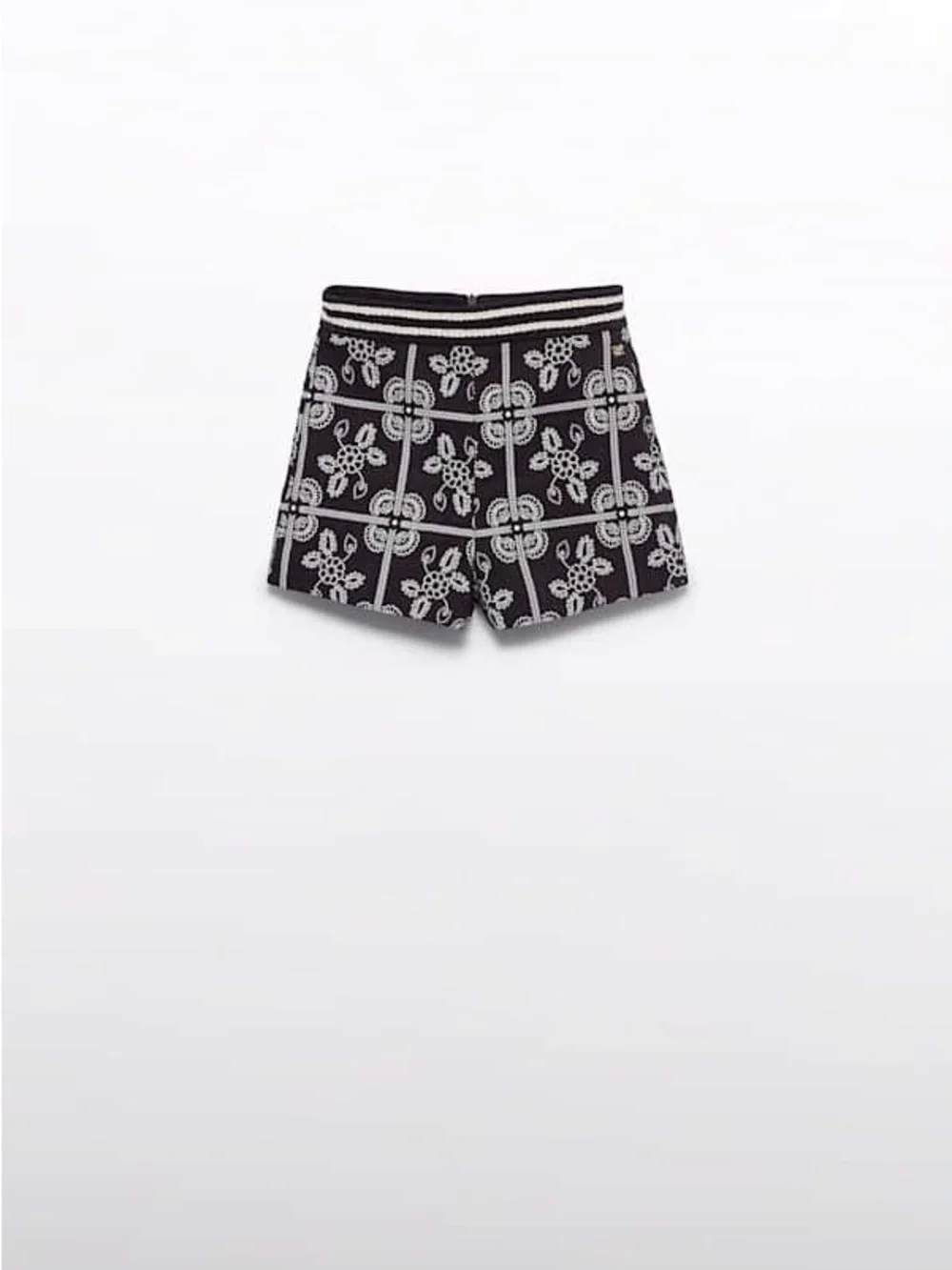 Girls Black & White Embroidered Knit Two-Piece Set